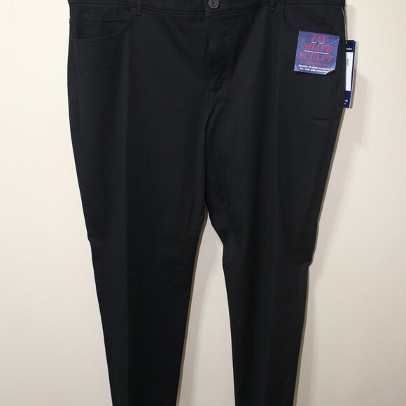 Chaps Icon Black Fit Shape Sculpt Slimming Fit Pants Size 22W Inseam 31 / NWT's - Picture 1 of 16